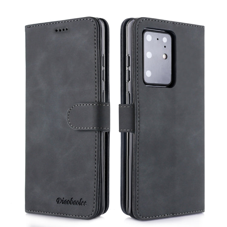 For Galaxy S20 Ultra Diaobaolee Pure Fresh Grain Horizontal Flip Leather Case with Holder & Card Slots