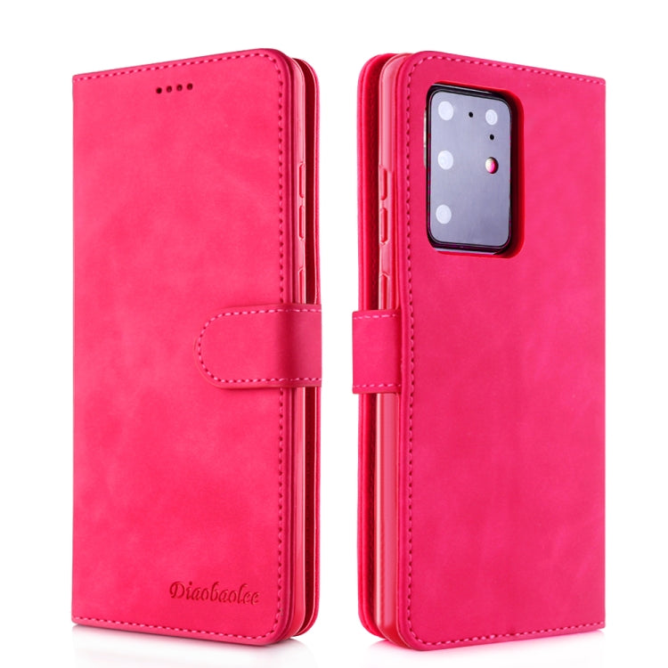 For Galaxy S20 Ultra Diaobaolee Pure Fresh Grain Horizontal Flip Leather Case with Holder & Card Slots