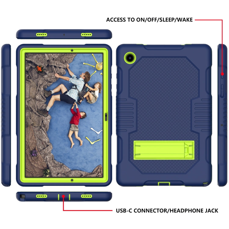 For Samsung Galaxy Tab A8 10.5 2021 X200 Contrast Color Robot Shockproof Silicone + PC Tablet Case