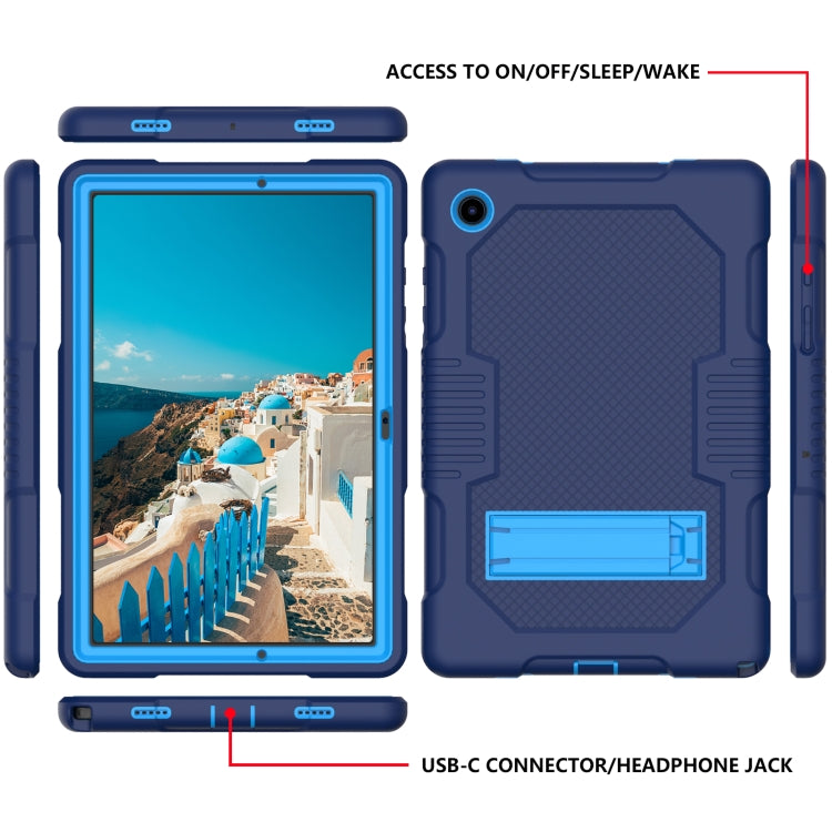 For Samsung Galaxy Tab A8 10.5 2021 X200 Contrast Color Robot Shockproof Silicone + PC Tablet Case