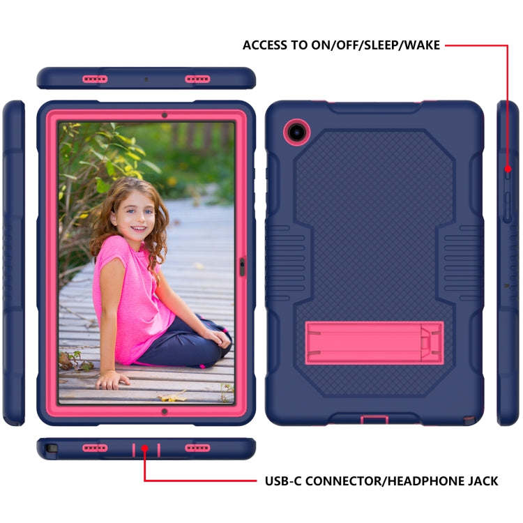 For Samsung Galaxy Tab A8 10.5 2021 X200 Contrast Color Robot Shockproof Silicone + PC Tablet Case