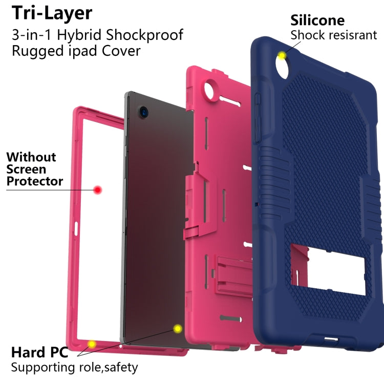 For Samsung Galaxy Tab A8 10.5 2021 X200 Contrast Color Robot Shockproof Silicone + PC Tablet Case