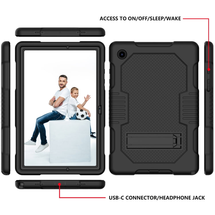 For Samsung Galaxy Tab A8 10.5 2021 X200 Contrast Color Robot Shockproof Silicone + PC Tablet Case