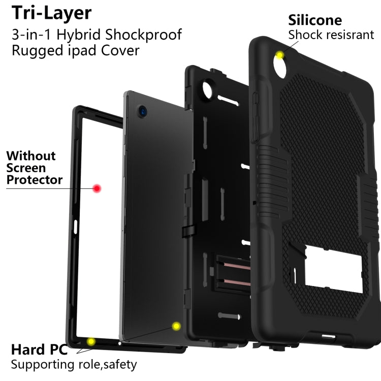 For Samsung Galaxy Tab A8 10.5 2021 X200 Contrast Color Robot Shockproof Silicone + PC Tablet Case