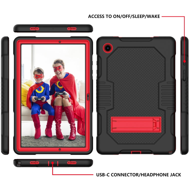 For Samsung Galaxy Tab A8 10.5 2021 X200 Contrast Color Robot Shockproof Silicone + PC Tablet Case