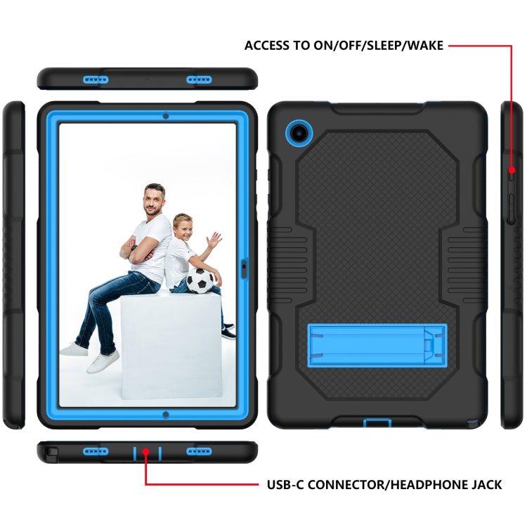 For Samsung Galaxy Tab A8 10.5 2021 X200 Contrast Color Robot Shockproof Silicone + PC Tablet Case