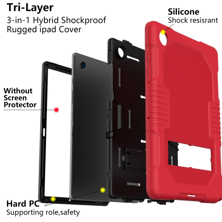 For Samsung Galaxy Tab A8 10.5 2021 X200 Contrast Color Robot Shockproof Silicone + PC Tablet Case