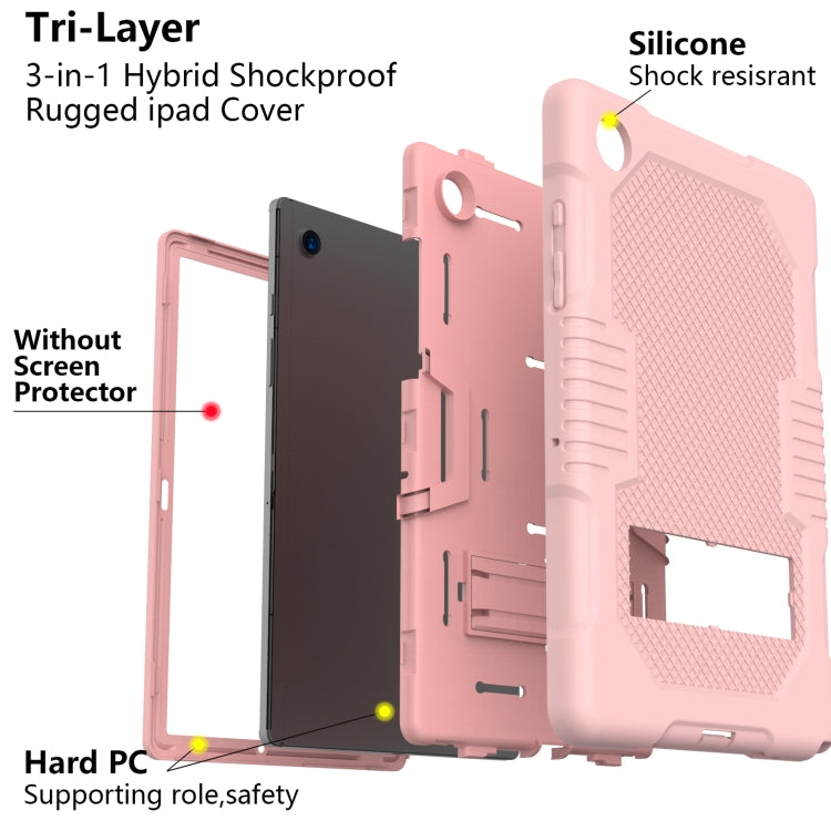 For Samsung Galaxy Tab A8 10.5 2021 X200 Contrast Color Robot Shockproof Silicone + PC Tablet Case