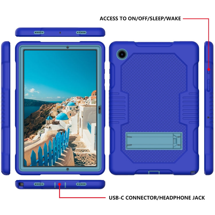 For Samsung Galaxy Tab A8 10.5 2021 X200 Contrast Color Robot Shockproof Silicone + PC Tablet Case