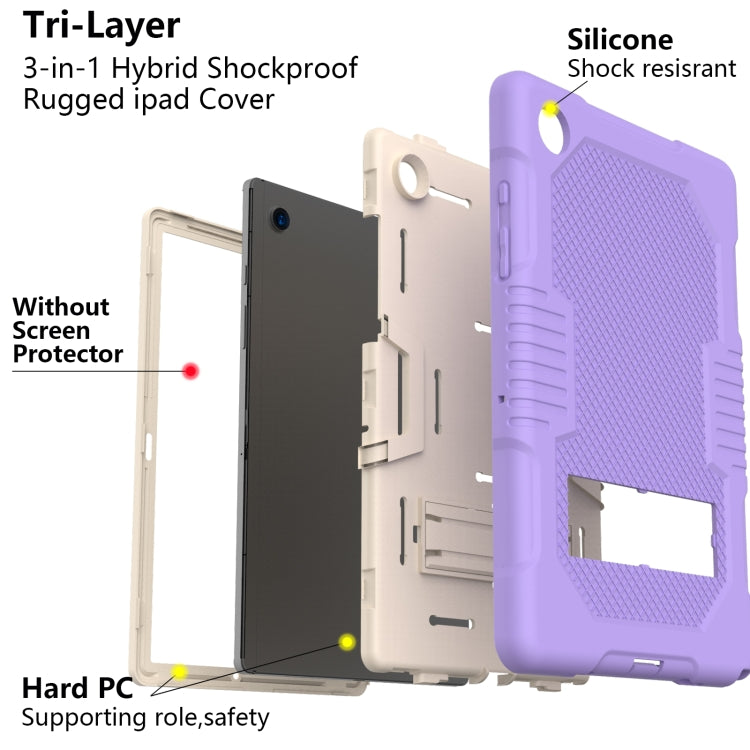 For Samsung Galaxy Tab A8 10.5 2021 X200 Contrast Color Robot Shockproof Silicone + PC Tablet Case