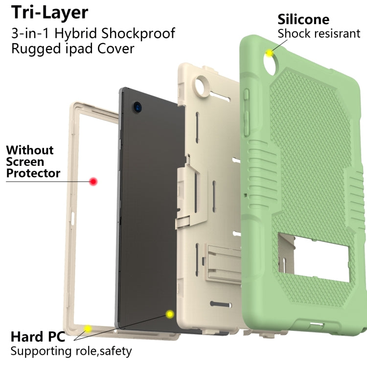 For Samsung Galaxy Tab A8 10.5 2021 X200 Contrast Color Robot Shockproof Silicone + PC Tablet Case