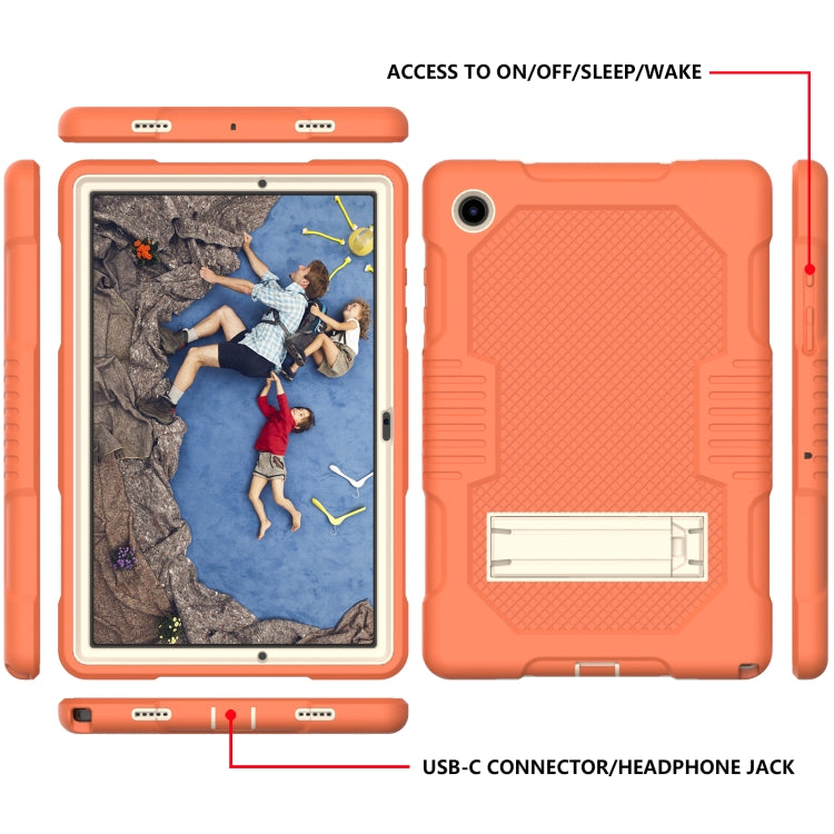 For Samsung Galaxy Tab A8 10.5 2021 X200 Contrast Color Robot Shockproof Silicone + PC Tablet Case