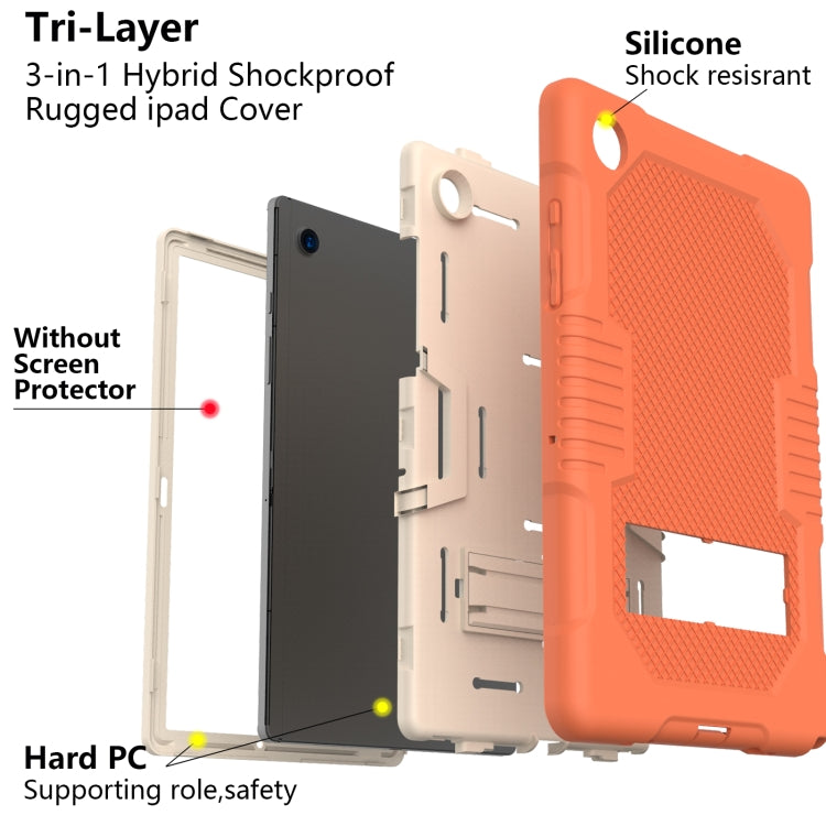 For Samsung Galaxy Tab A8 10.5 2021 X200 Contrast Color Robot Shockproof Silicone + PC Tablet Case