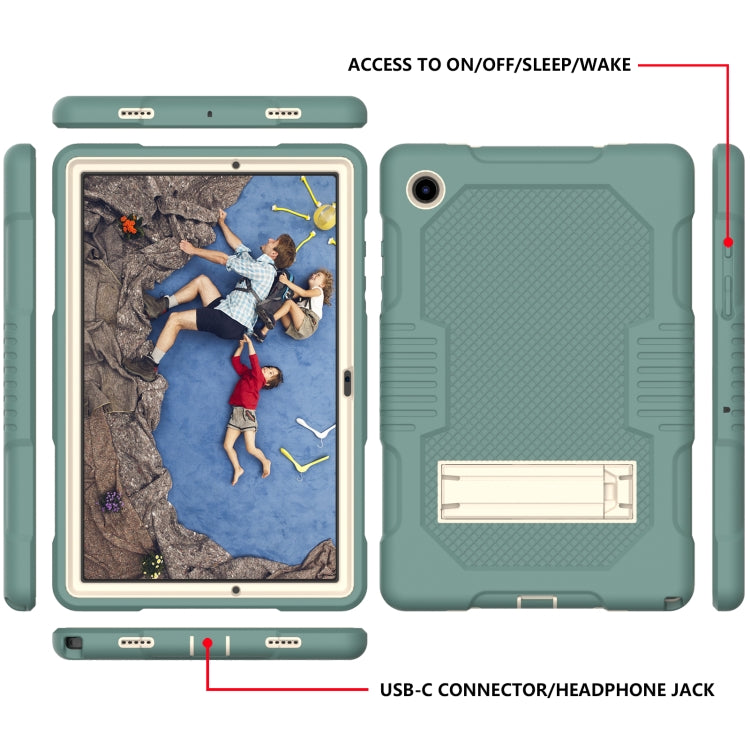 For Samsung Galaxy Tab A8 10.5 2021 X200 Contrast Color Robot Shockproof Silicone + PC Tablet Case
