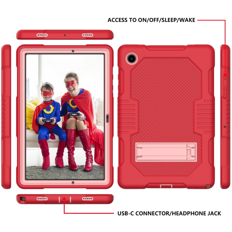 For Samsung Galaxy Tab A8 10.5 2021 X200 Contrast Color Robot Shockproof Silicone + PC Tablet Case