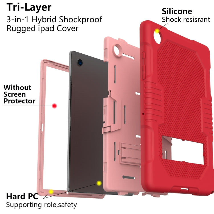 For Samsung Galaxy Tab A8 10.5 2021 X200 Contrast Color Robot Shockproof Silicone + PC Tablet Case