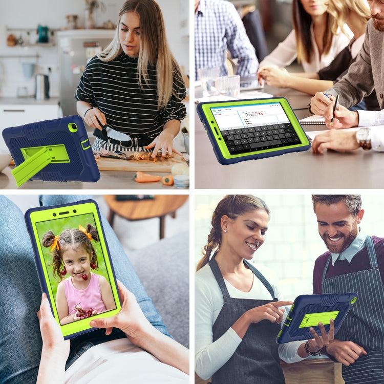For Samsung Galaxy Tab A 8.0 2019 T290 Contrast Color Robot Shockproof Silicone + PC Tablet Case