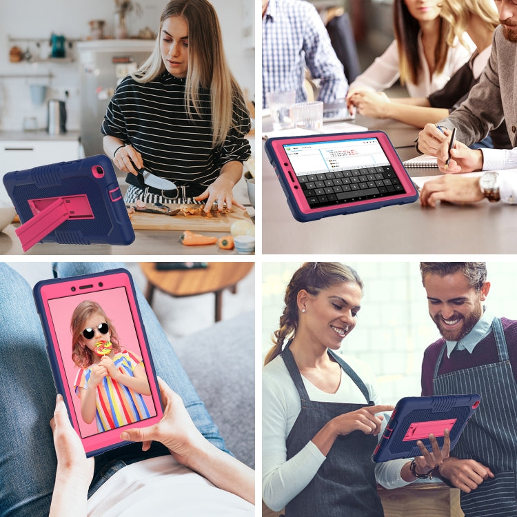 For Samsung Galaxy Tab A 8.0 2019 T290 Contrast Color Robot Shockproof Silicone + PC Tablet Case