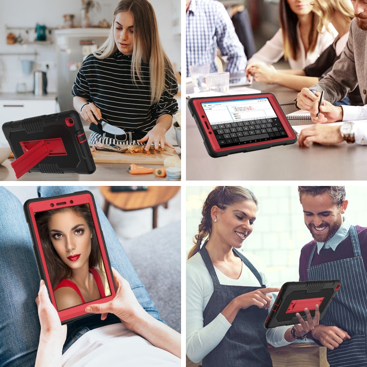For Samsung Galaxy Tab A 8.0 2019 T290 Contrast Color Robot Shockproof Silicone + PC Tablet Case