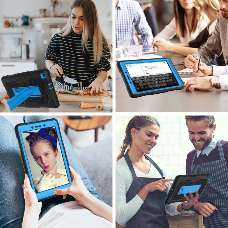 For Samsung Galaxy Tab A 8.0 2019 T290 Contrast Color Robot Shockproof Silicone + PC Tablet Case