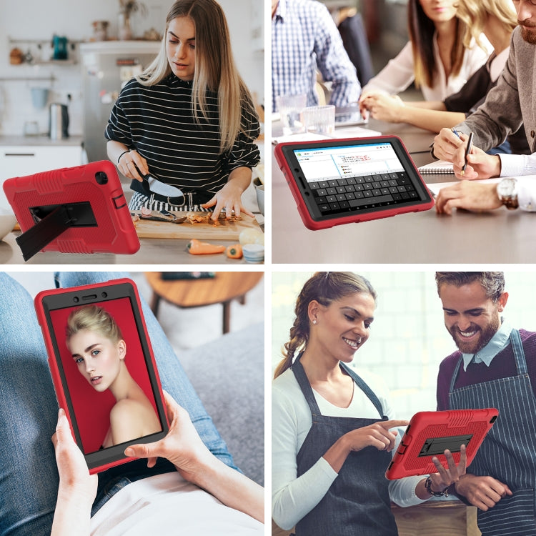 For Samsung Galaxy Tab A 8.0 2019 T290 Contrast Color Robot Shockproof Silicone + PC Tablet Case