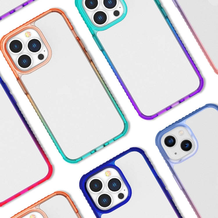 For iPhone 14 Colorful Gradient TPU + PC Phone Case