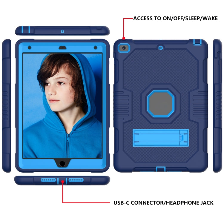 For iPad 10.2 2021 Contrast Color Robot Shockproof Silicone + PC Tablet Case