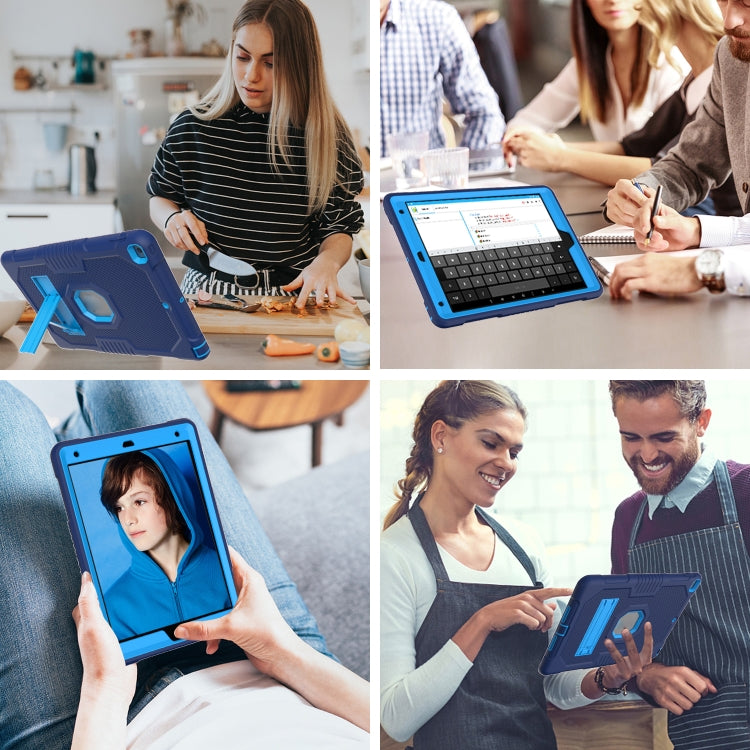 For iPad 10.2 2021 Contrast Color Robot Shockproof Silicone + PC Tablet Case