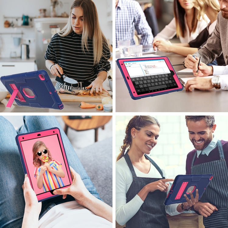 For iPad 10.2 2021 Contrast Color Robot Shockproof Silicone + PC Tablet Case