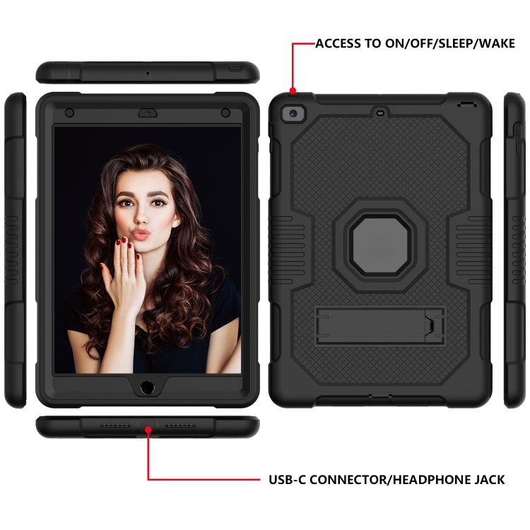 For iPad 10.2 2021 Contrast Color Robot Shockproof Silicone + PC Tablet Case