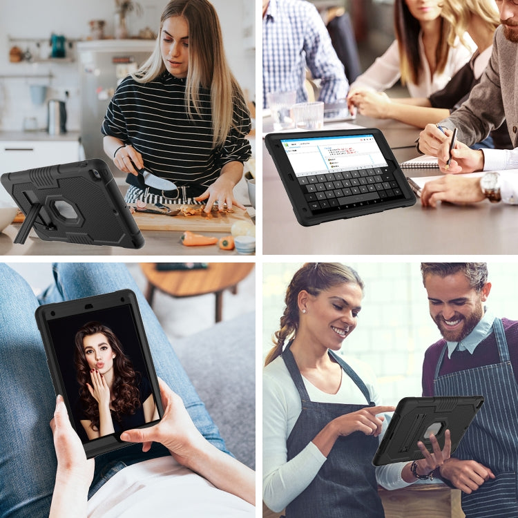 For iPad 10.2 2021 Contrast Color Robot Shockproof Silicone + PC Tablet Case