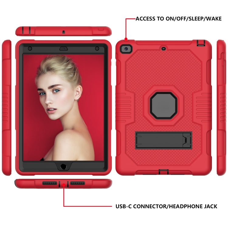 For iPad 10.2 2021 Contrast Color Robot Shockproof Silicone + PC Tablet Case