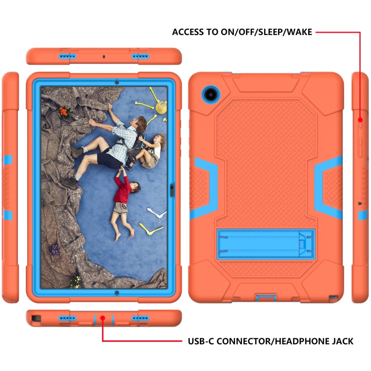 For Samsung Galaxy Tab A8 10.5 2021 X200 Contrast Color Robot Silicone + PC Tablet Case