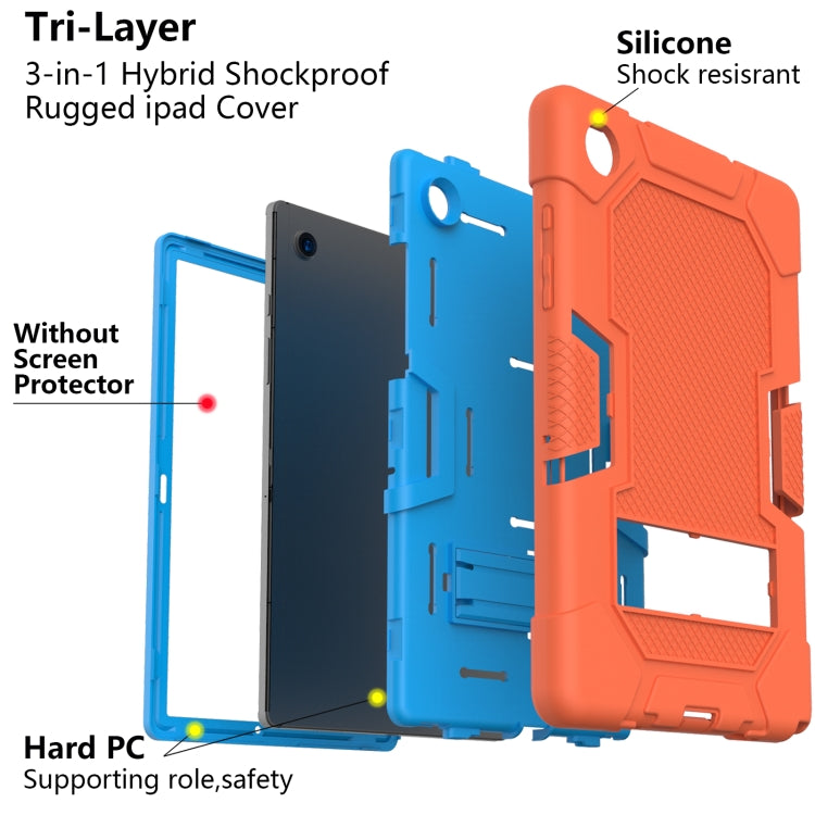 For Samsung Galaxy Tab A8 10.5 2021 X200 Contrast Color Robot Silicone + PC Tablet Case