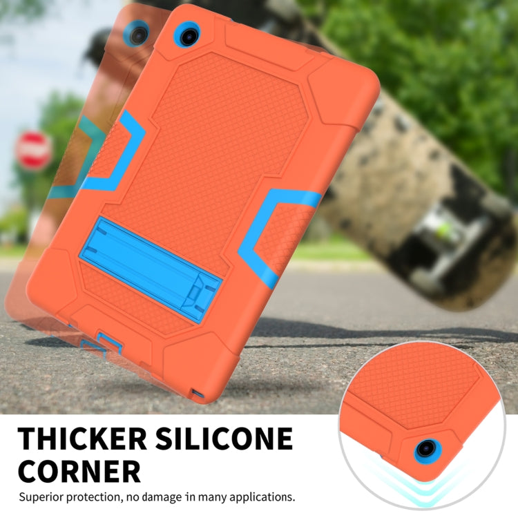 For Samsung Galaxy Tab A8 10.5 2021 X200 Contrast Color Robot Silicone + PC Tablet Case
