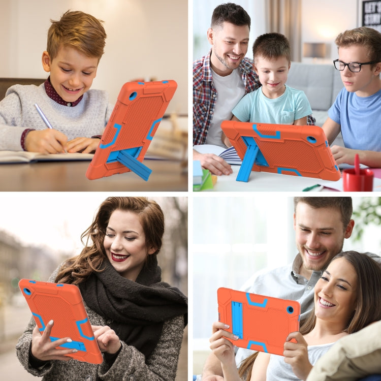 For Samsung Galaxy Tab A8 10.5 2021 X200 Contrast Color Robot Silicone + PC Tablet Case