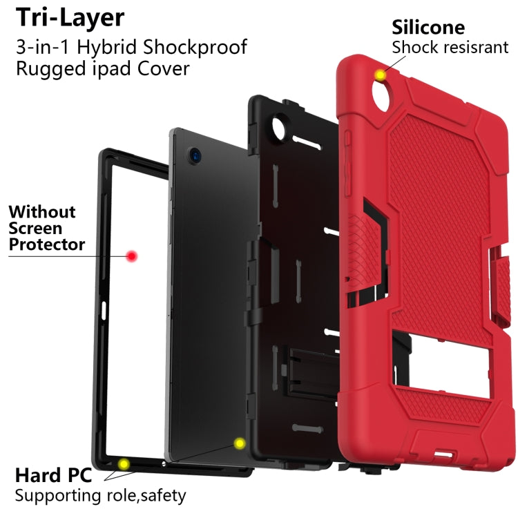 For Samsung Galaxy Tab A8 10.5 2021 X200 Contrast Color Robot Silicone + PC Tablet Case