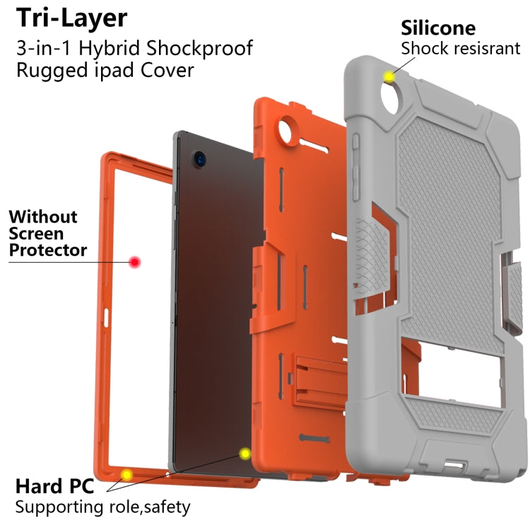 For Samsung Galaxy Tab A8 10.5 2021 X200 Contrast Color Robot Silicone + PC Tablet Case