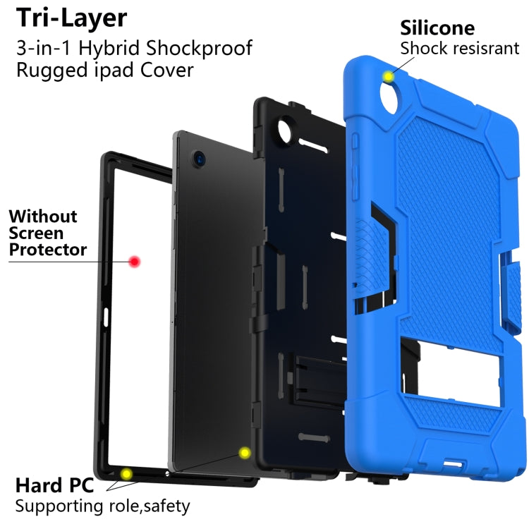 For Samsung Galaxy Tab A8 10.5 2021 X200 Contrast Color Robot Silicone + PC Tablet Case