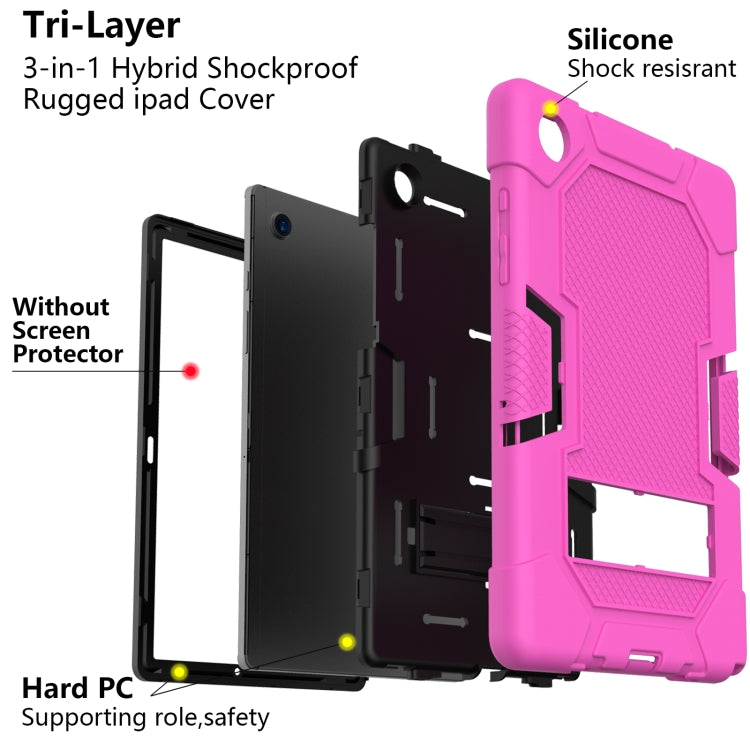For Samsung Galaxy Tab A8 10.5 2021 X200 Contrast Color Robot Silicone + PC Tablet Case