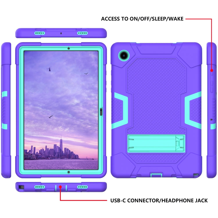 For Samsung Galaxy Tab A8 10.5 2021 X200 Contrast Color Robot Silicone + PC Tablet Case