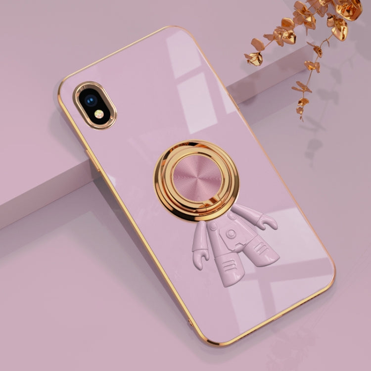 For Sony Xperia Ace III 6D Plating Astronaut Ring Kickstand Phone Case
