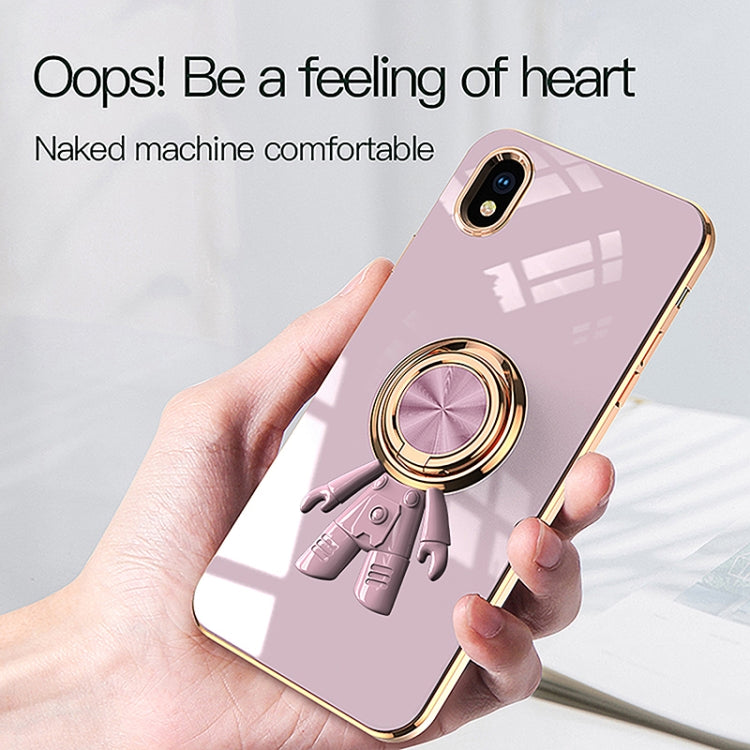 For Sony Xperia Ace III 6D Plating Astronaut Ring Kickstand Phone Case