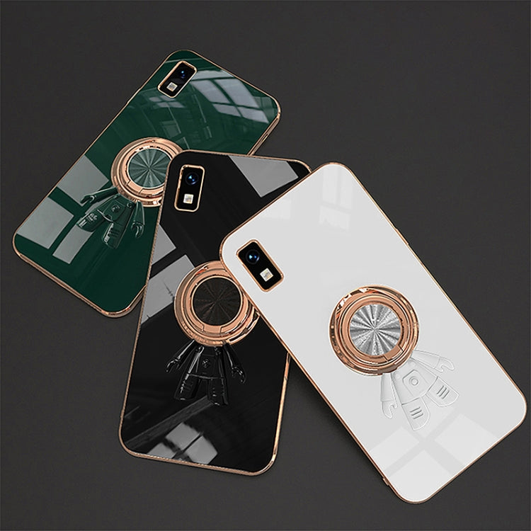 For Sharp Aquos Wish 6D Plating Astronaut Ring Kickstand Phone Case