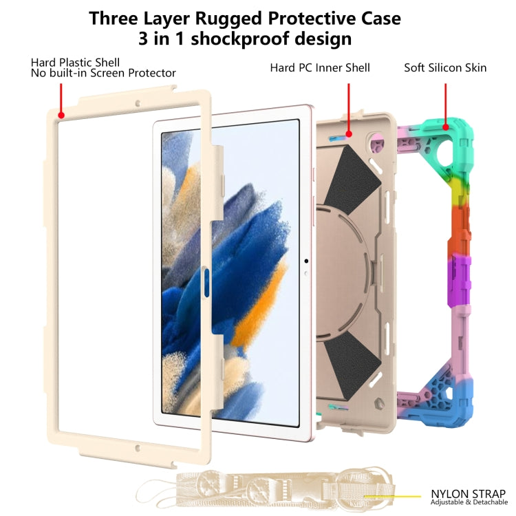 For Samsung Galaxy Tab A8 10.5 2021 X200 Contrast Color Robot Silicone + PC Tablet Case