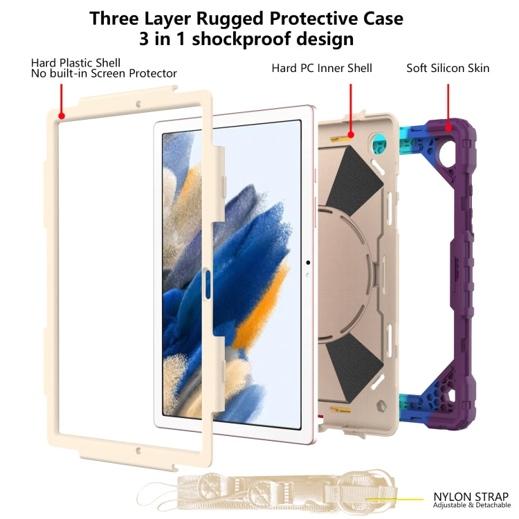 For Samsung Galaxy Tab A8 10.5 2021 X200 Contrast Color Robot Silicone + PC Tablet Case