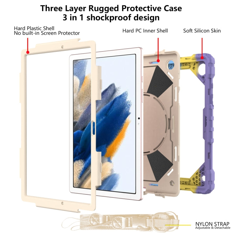 For Samsung Galaxy Tab A8 10.5 2021 X200 Contrast Color Robot Silicone + PC Tablet Case