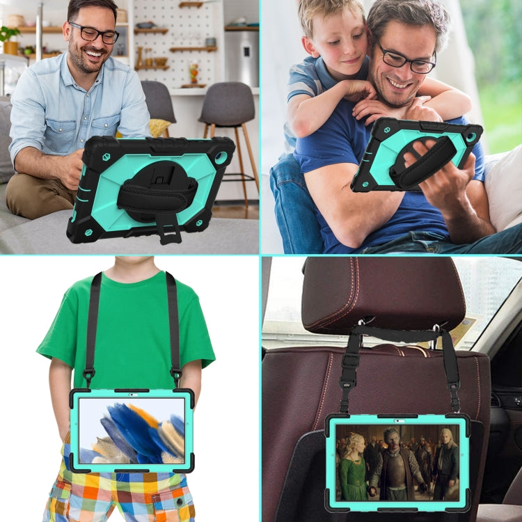 For Samsung Galaxy Tab A8 10.5 2021 X200 Contrast Color Robot Silicone + PC Tablet Case