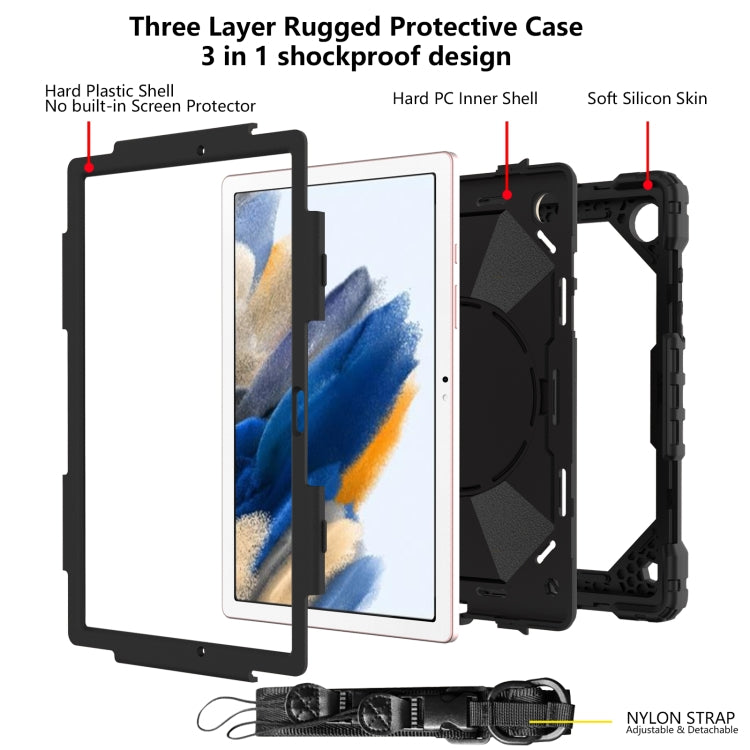 For Samsung Galaxy Tab A8 10.5 2021 X200 Contrast Color Robot Silicone + PC Tablet Case
