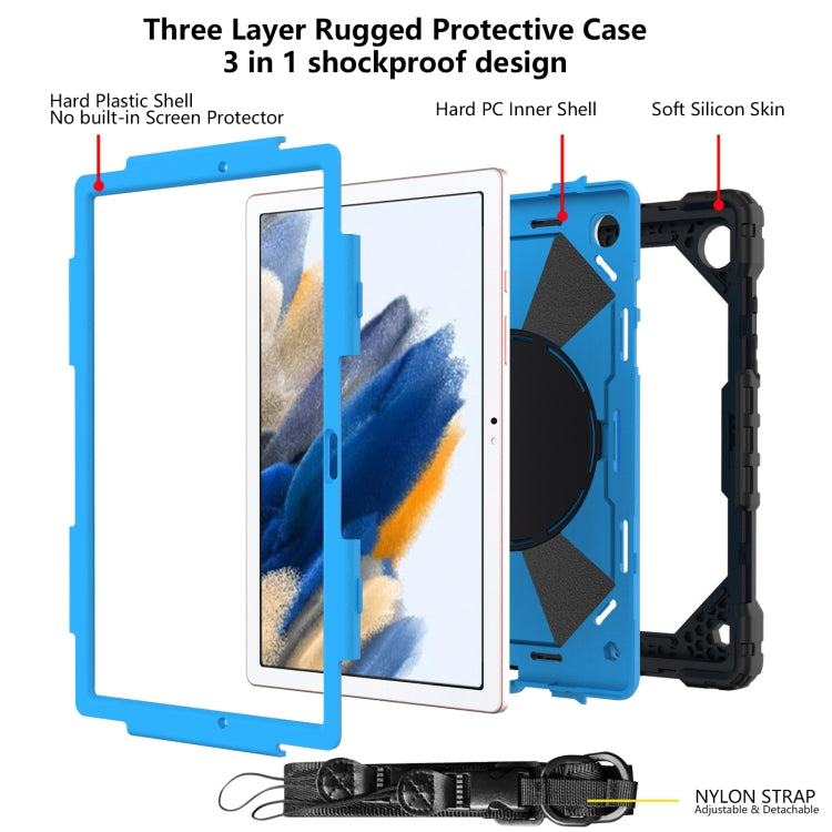 For Samsung Galaxy Tab A8 10.5 2021 X200 Contrast Color Robot Silicone + PC Tablet Case